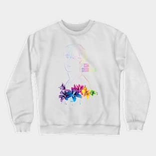 BTS Kim Seokjin manga with flowers | Army K-pop Crewneck Sweatshirt